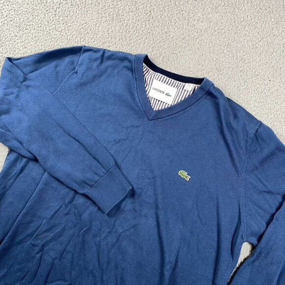 Lacoste Other - Lacoste V-Neck Lightweight Sweater Pullover Men's XL Fit (Medium) Blue